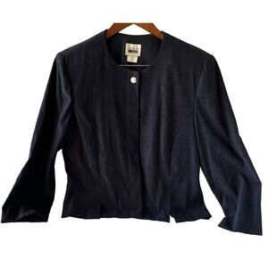 Vintage Leslie Faye Dress Top Separate - Navy - Velvet Feel - Size 16